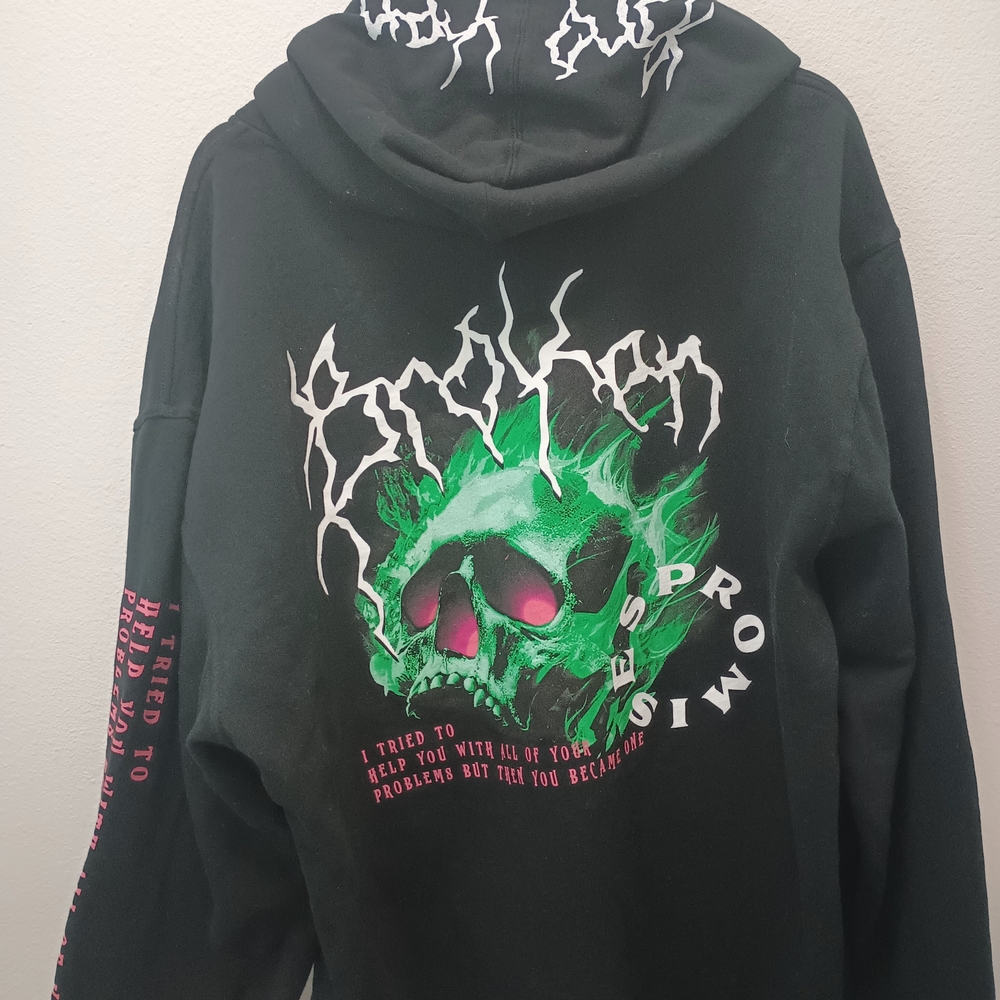 New Broken Promises Hoodie Mens Large and X Large